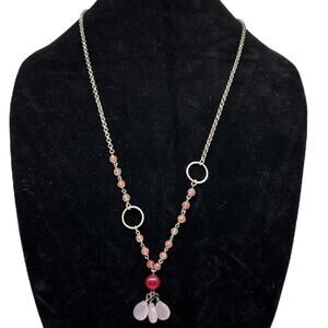 Bohemian Pink Drop Necklace